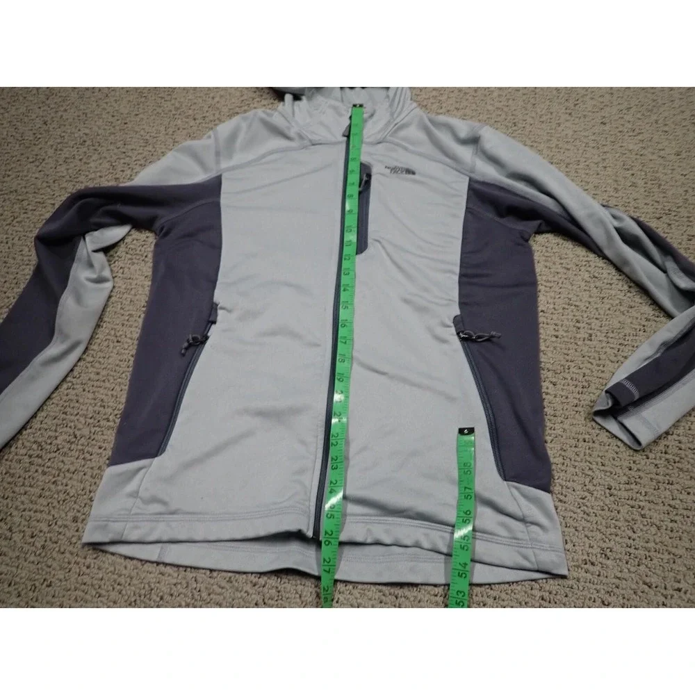 The North Face Fleece Hoodie Mens Medium Grey Excellent Full Zip Jacket Pocket